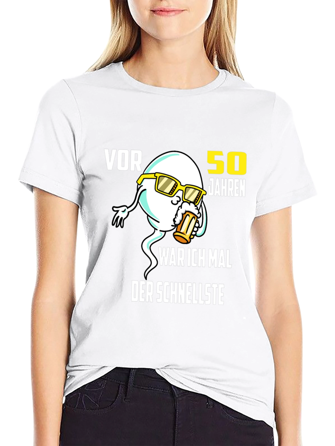 Funny 50th Birthday T-Shirt: Fastest Sperm Design