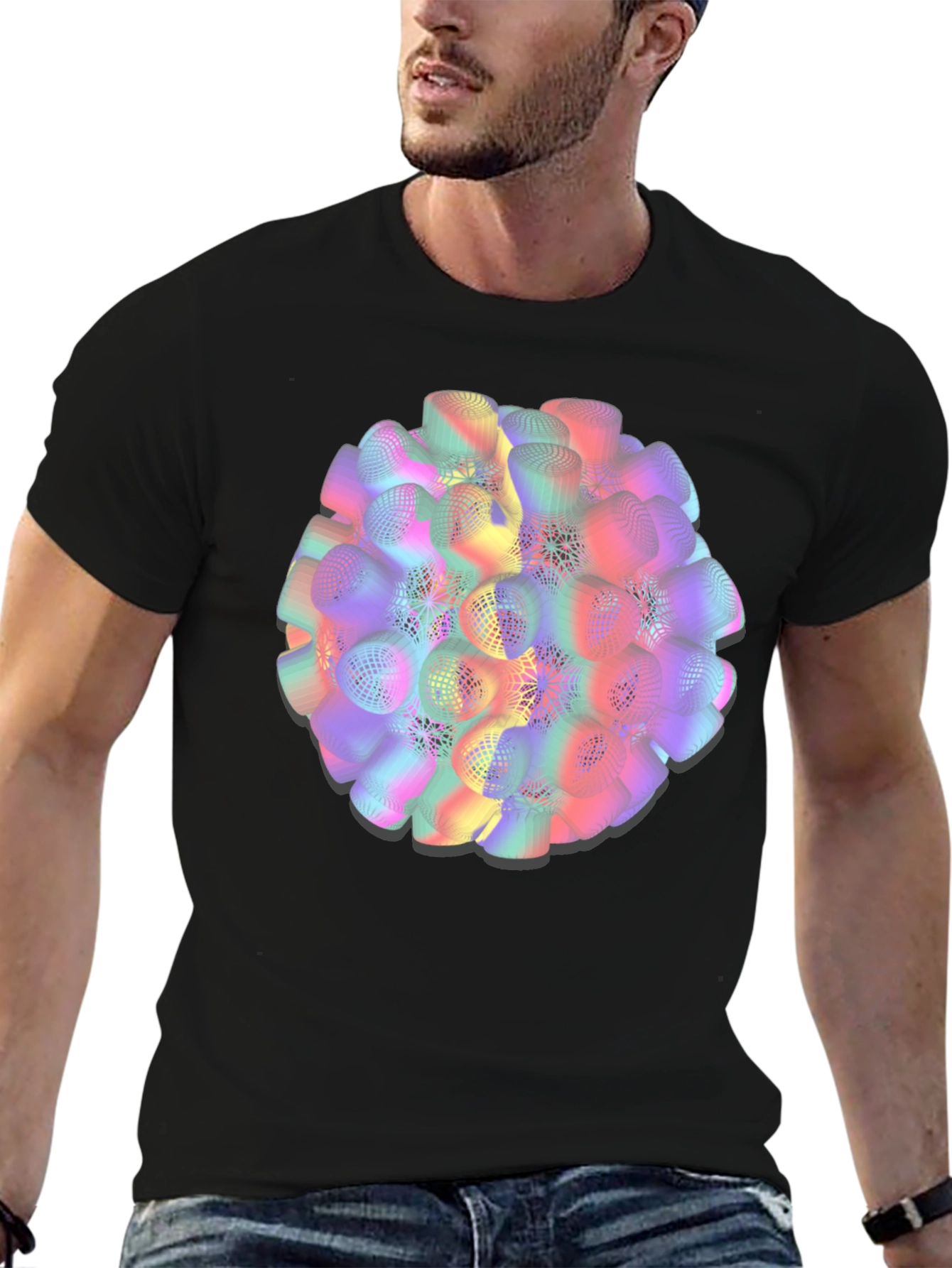 Abstract Sphere Graphic Tee - Modern Art Shirt