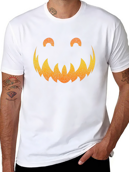 Spooky Pumpkin Face Graphic Tee - Halloween Shirt