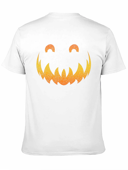 Spooky Pumpkin Face Graphic Tee - Halloween Shirt