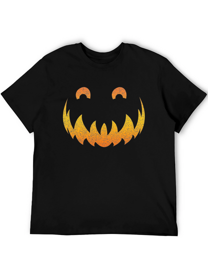 Spooky Pumpkin Face Graphic Tee - Halloween Shirt