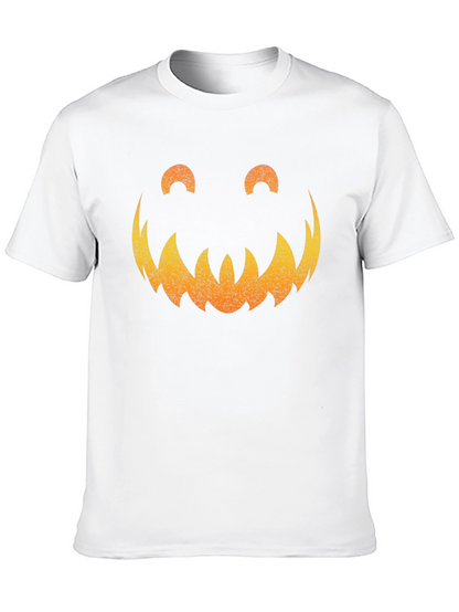 Spooky Pumpkin Face Graphic Tee - Halloween Shirt