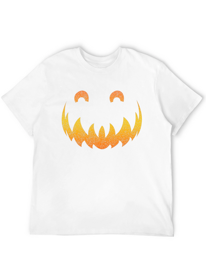Spooky Pumpkin Face Graphic Tee - Halloween Shirt