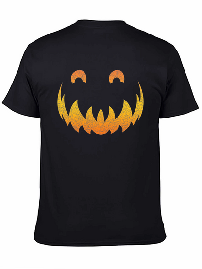 Spooky Pumpkin Face Graphic Tee - Halloween Shirt