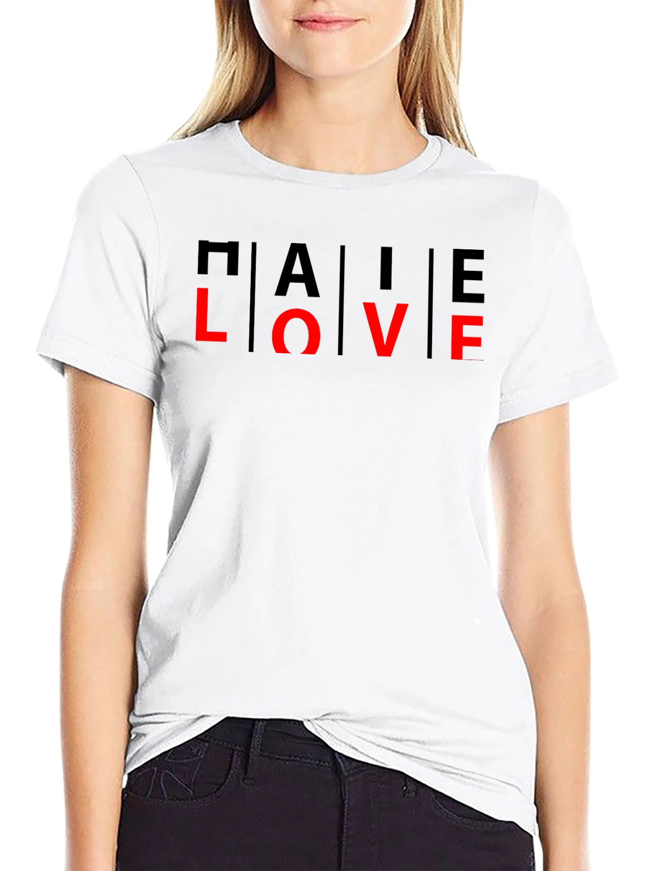 TALE LOVE Graphic T-Shirt - Black Crew Neck Tee