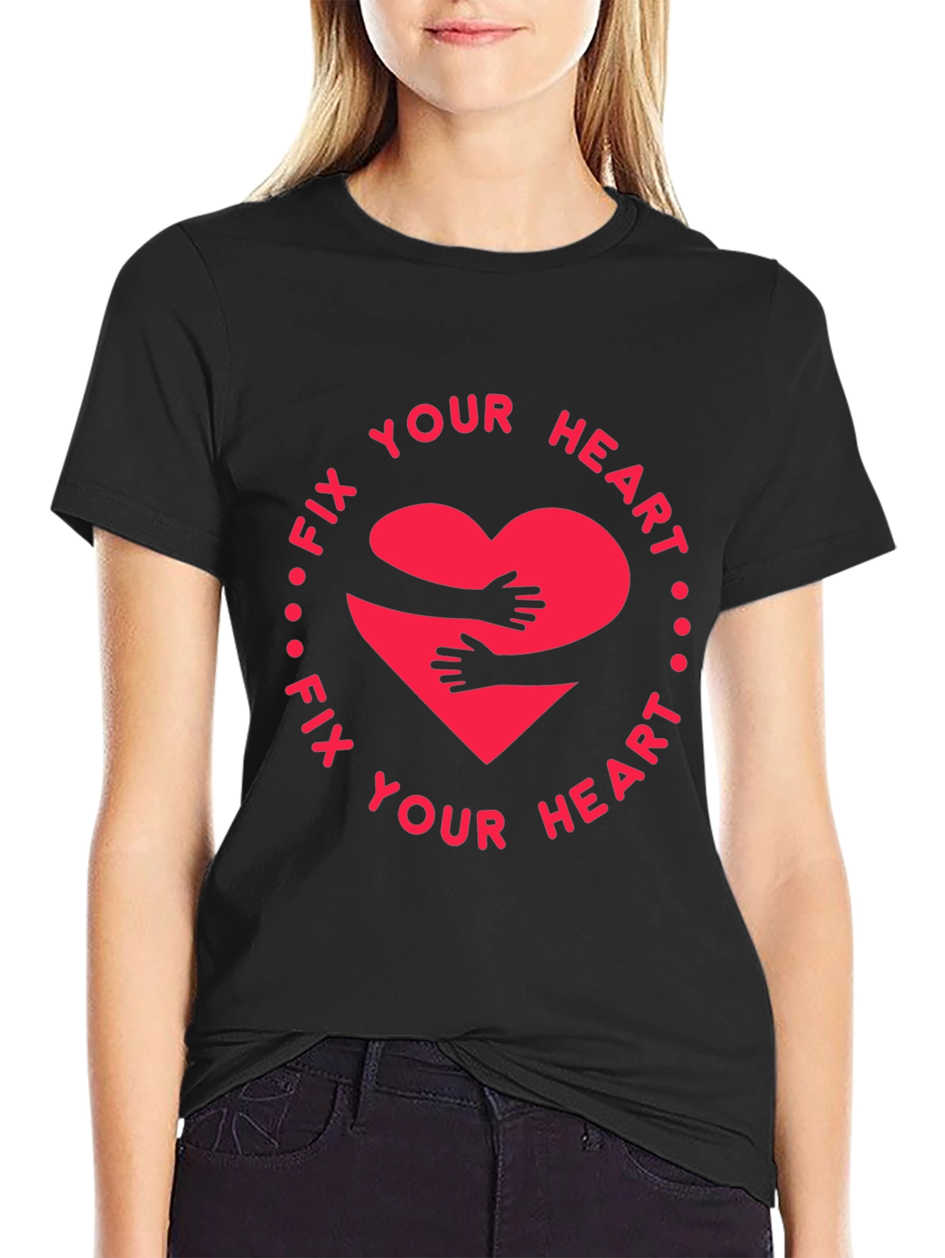 Fix Your Heart Graphic Tee - Black