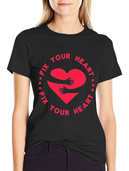 Fix Your Heart Graphic Tee - Black