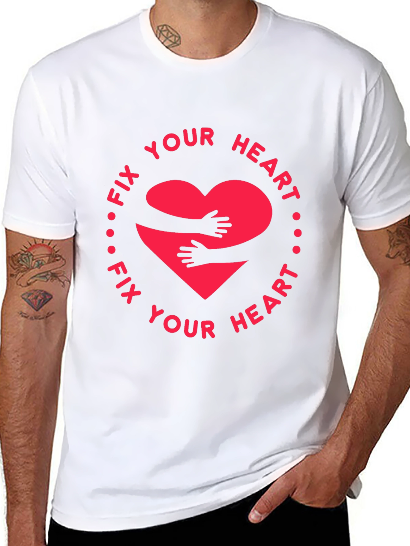 Fix Your Heart Graphic Tee - Black