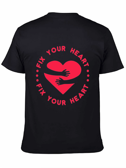 Fix Your Heart Graphic Tee - Black