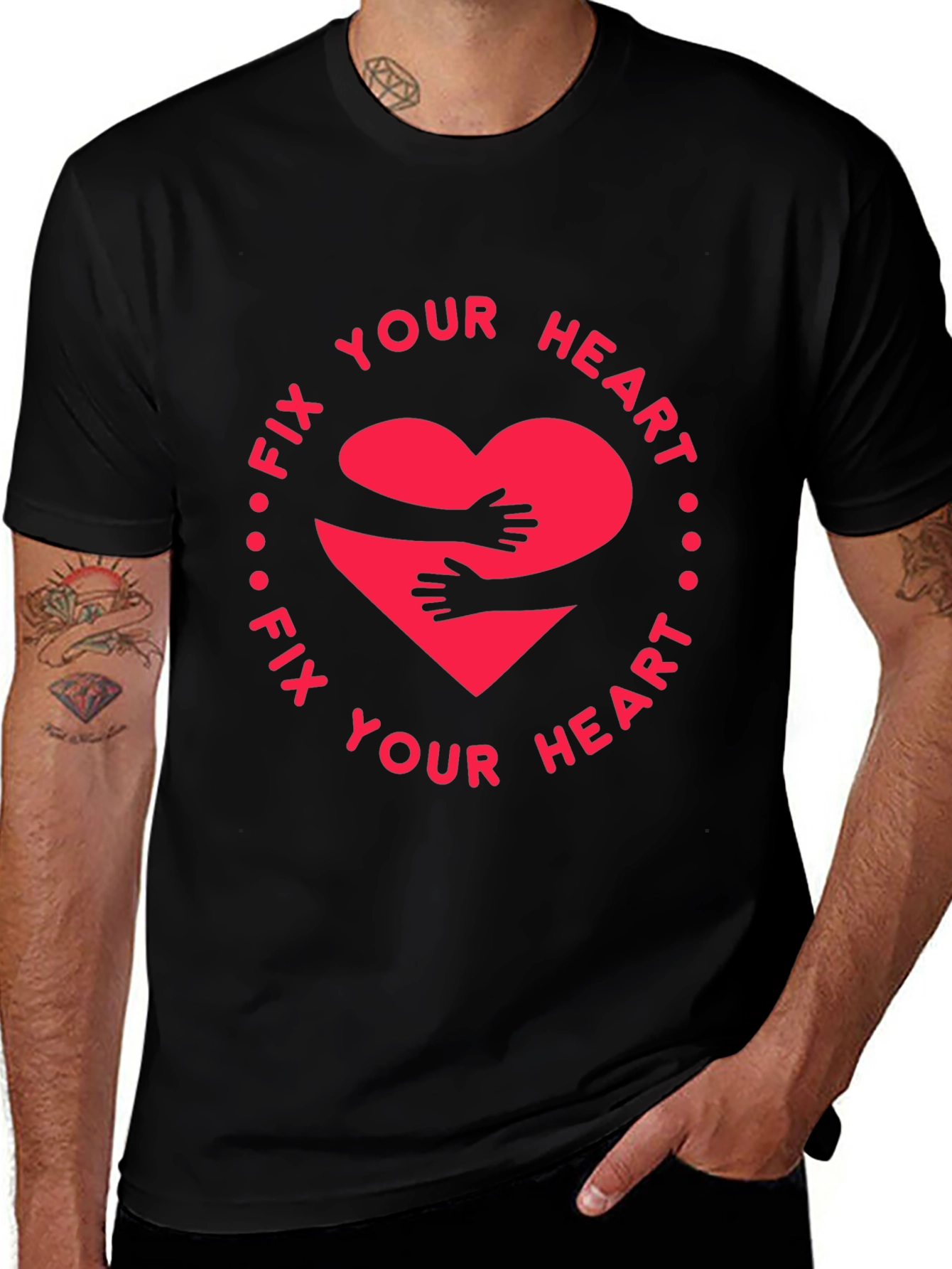 Fix Your Heart Graphic Tee - Black