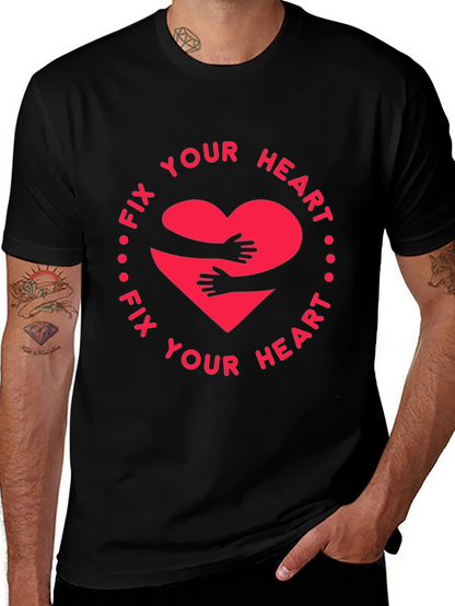 Fix Your Heart Graphic Tee - Black