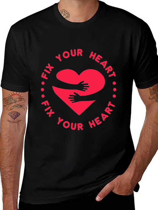 Fix Your Heart Graphic Tee - Black