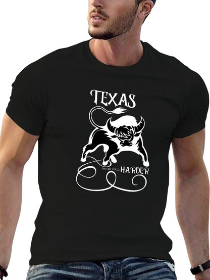 Texas Bull Graphic Print Mens T-Shirt