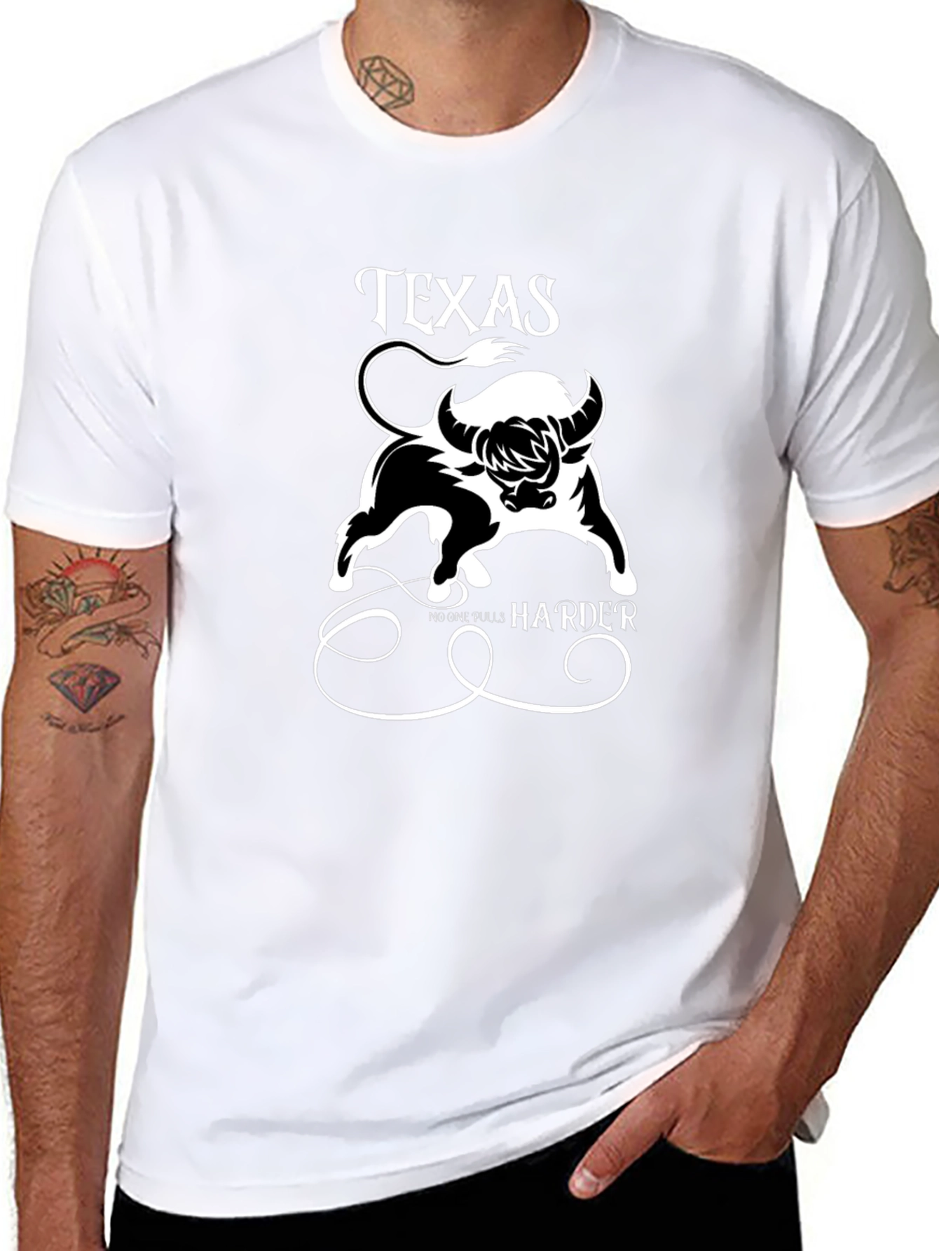 Texas Bull Graphic Print Mens T-Shirt
