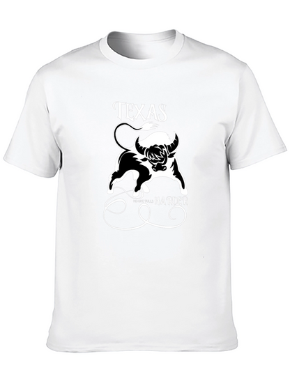 Texas Bull Graphic Print Mens T-Shirt