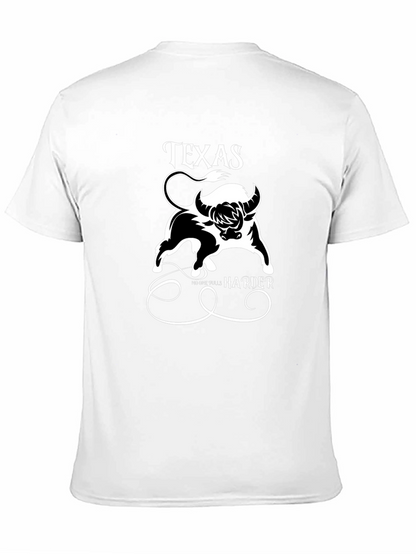 Texas Bull Graphic Print Mens T-Shirt