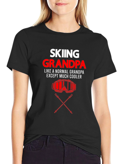 Skiing Grandpa T-Shirt - Cool Grandfather Gift
