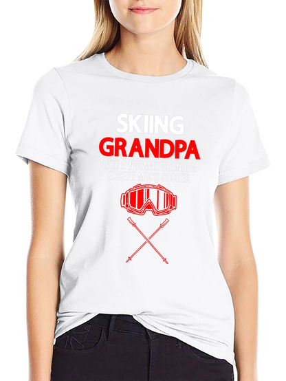 Skiing Grandpa T-Shirt - Cool Grandfather Gift