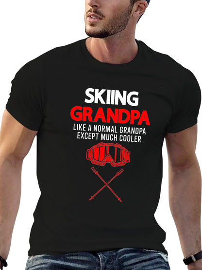 Skiing Grandpa T-Shirt - Cool Grandfather Gift