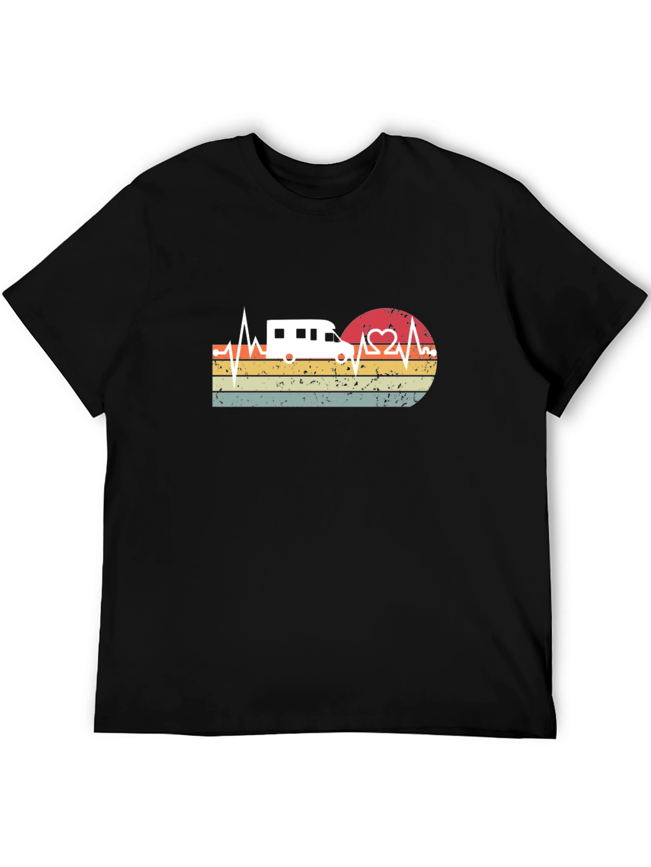 Retro Camping RV Heartbeat T-Shirt