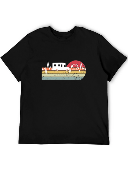 Retro Camping RV Heartbeat T-Shirt