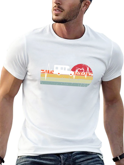 Retro Camping RV Heartbeat T-Shirt