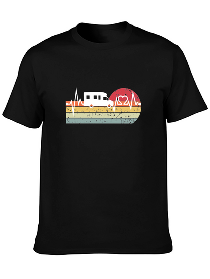 Retro Camping RV Heartbeat T-Shirt