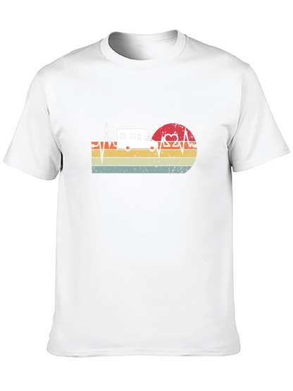 Retro Camping RV Heartbeat T-Shirt