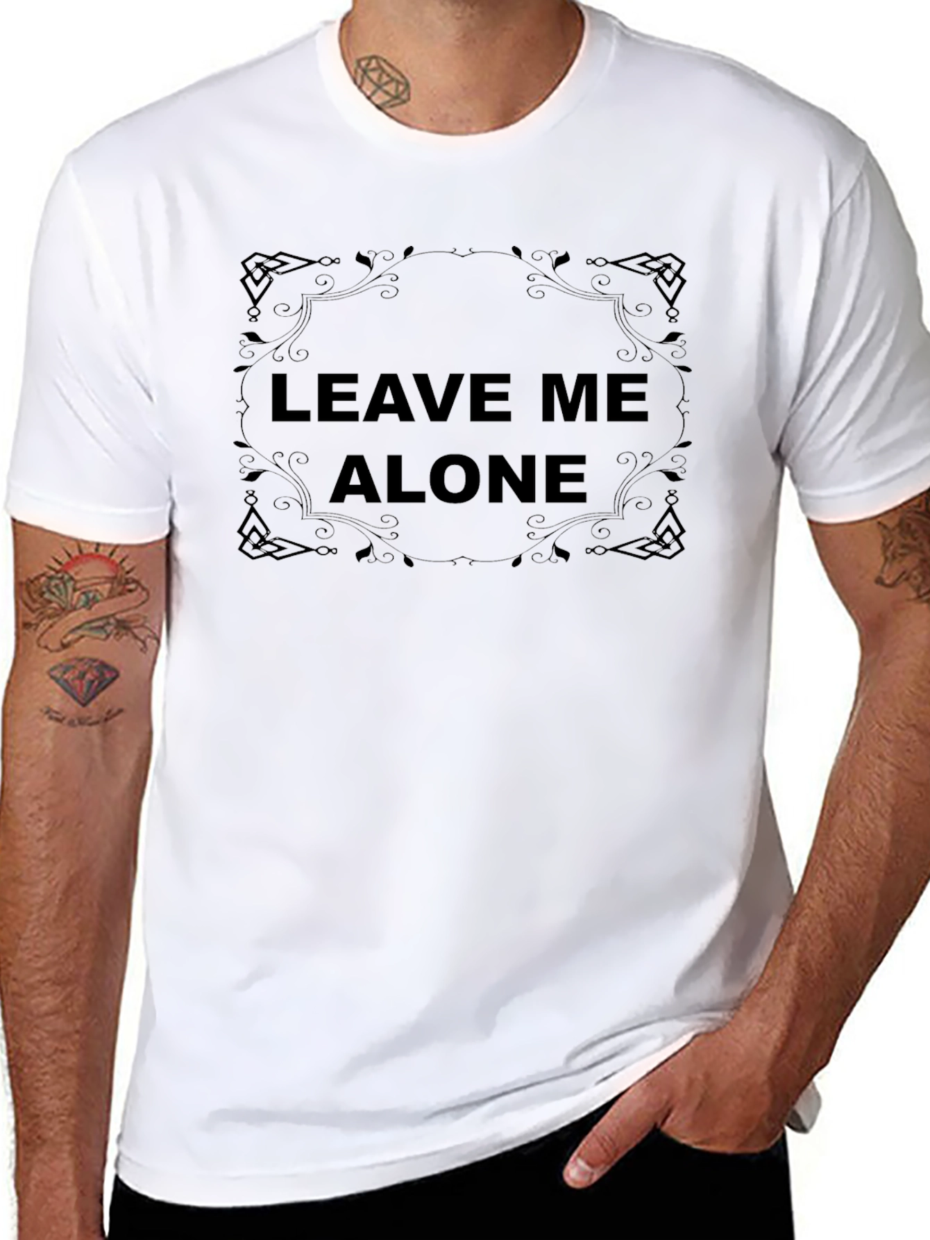 Leave Me Alone Black Graphic Tee Shirt