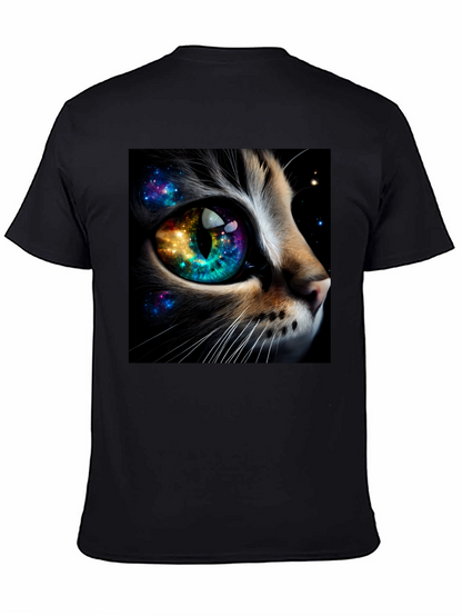 Cosmic Cat Eye T-Shirt - Unique Galaxy Design
