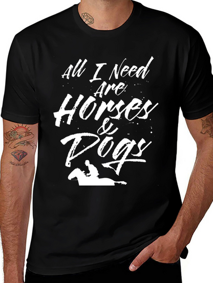 Horses & Dogs Graphic Tee - Black