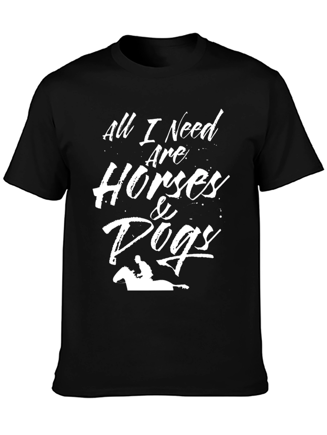 Horses & Dogs Graphic Tee - Black