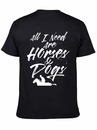 Horses & Dogs Graphic Tee - Black