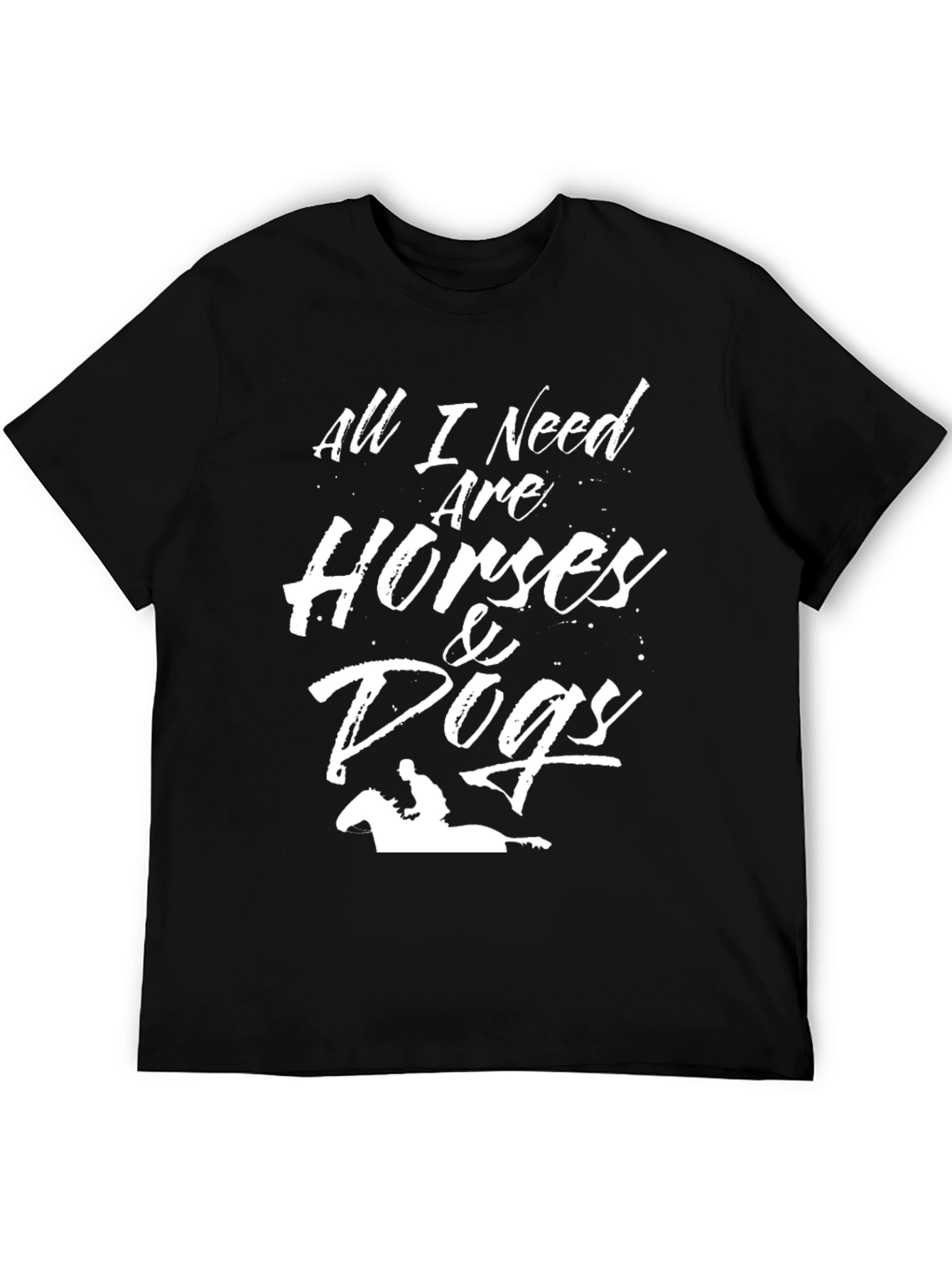 Horses & Dogs Graphic Tee - Black
