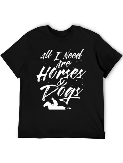 Horses & Dogs Graphic Tee - Black