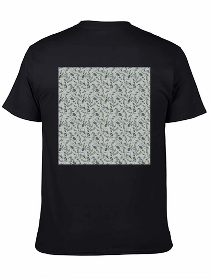 Leaf Pattern Crew Neck T-Shirt