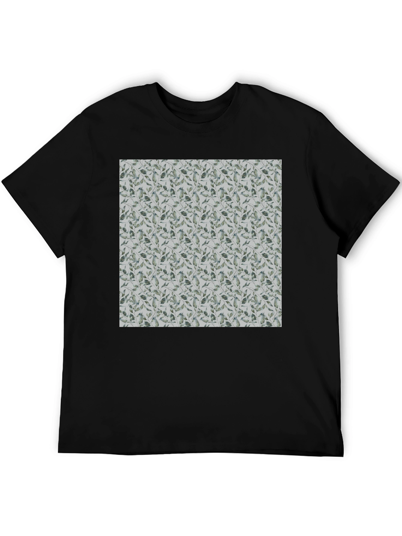Leaf Pattern Crew Neck T-Shirt