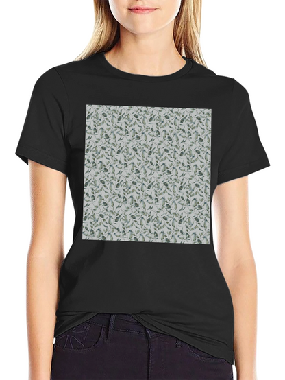 Leaf Pattern Crew Neck T-Shirt