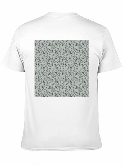 Leaf Pattern Crew Neck T-Shirt