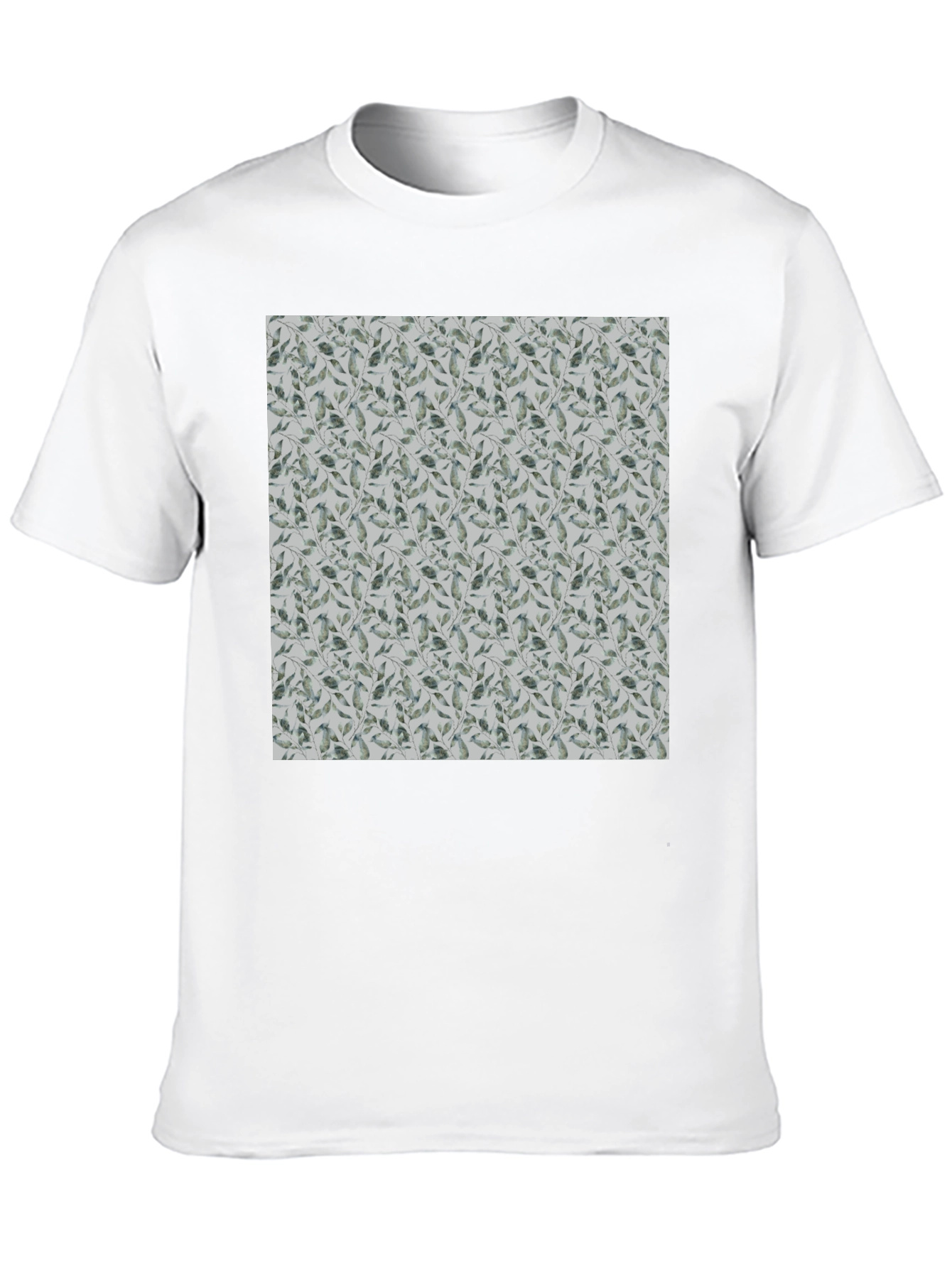 Leaf Pattern Crew Neck T-Shirt