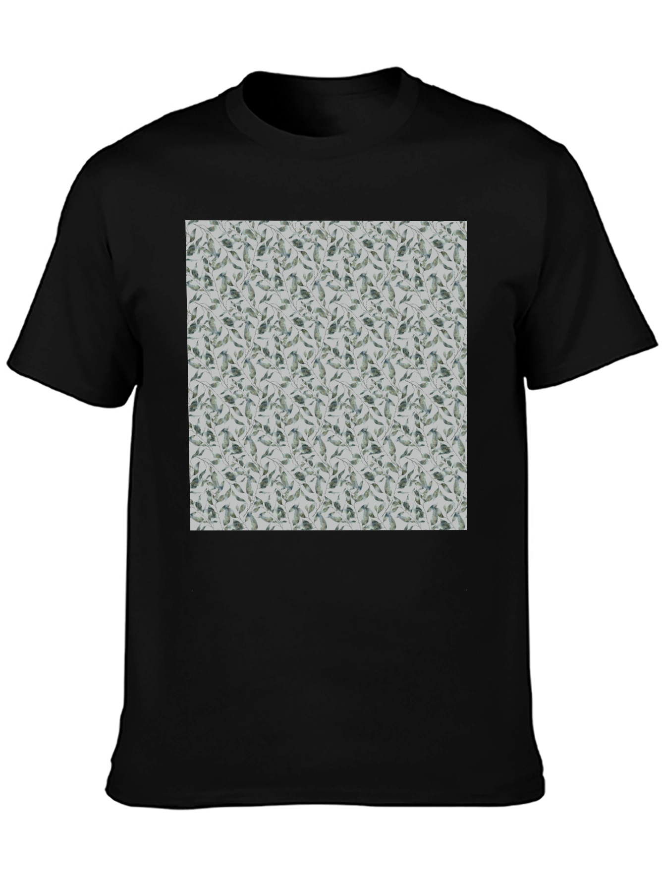 Leaf Pattern Crew Neck T-Shirt
