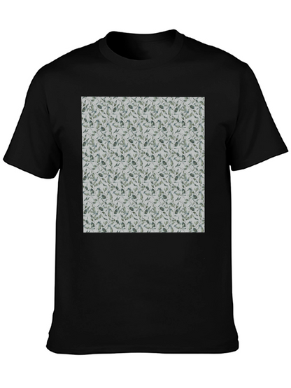 Leaf Pattern Crew Neck T-Shirt