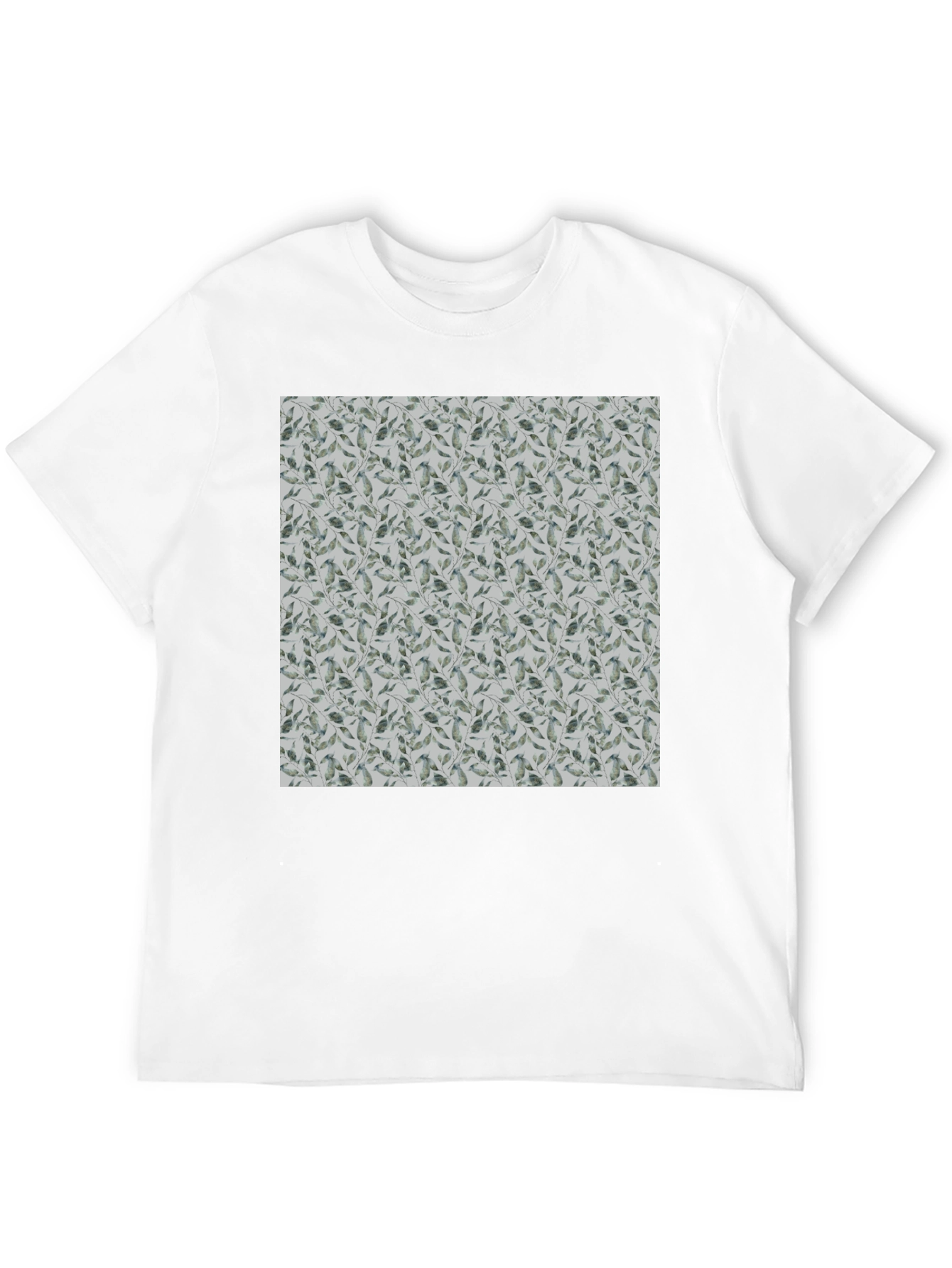 Leaf Pattern Crew Neck T-Shirt