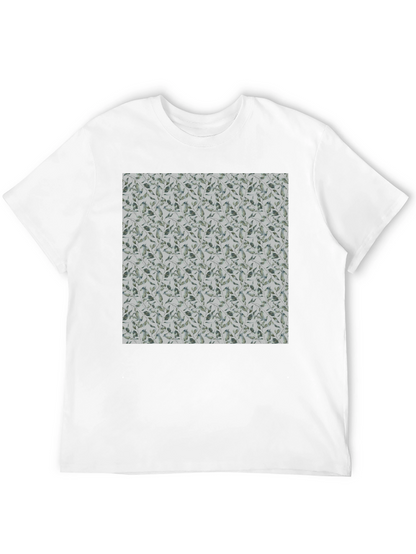 Leaf Pattern Crew Neck T-Shirt