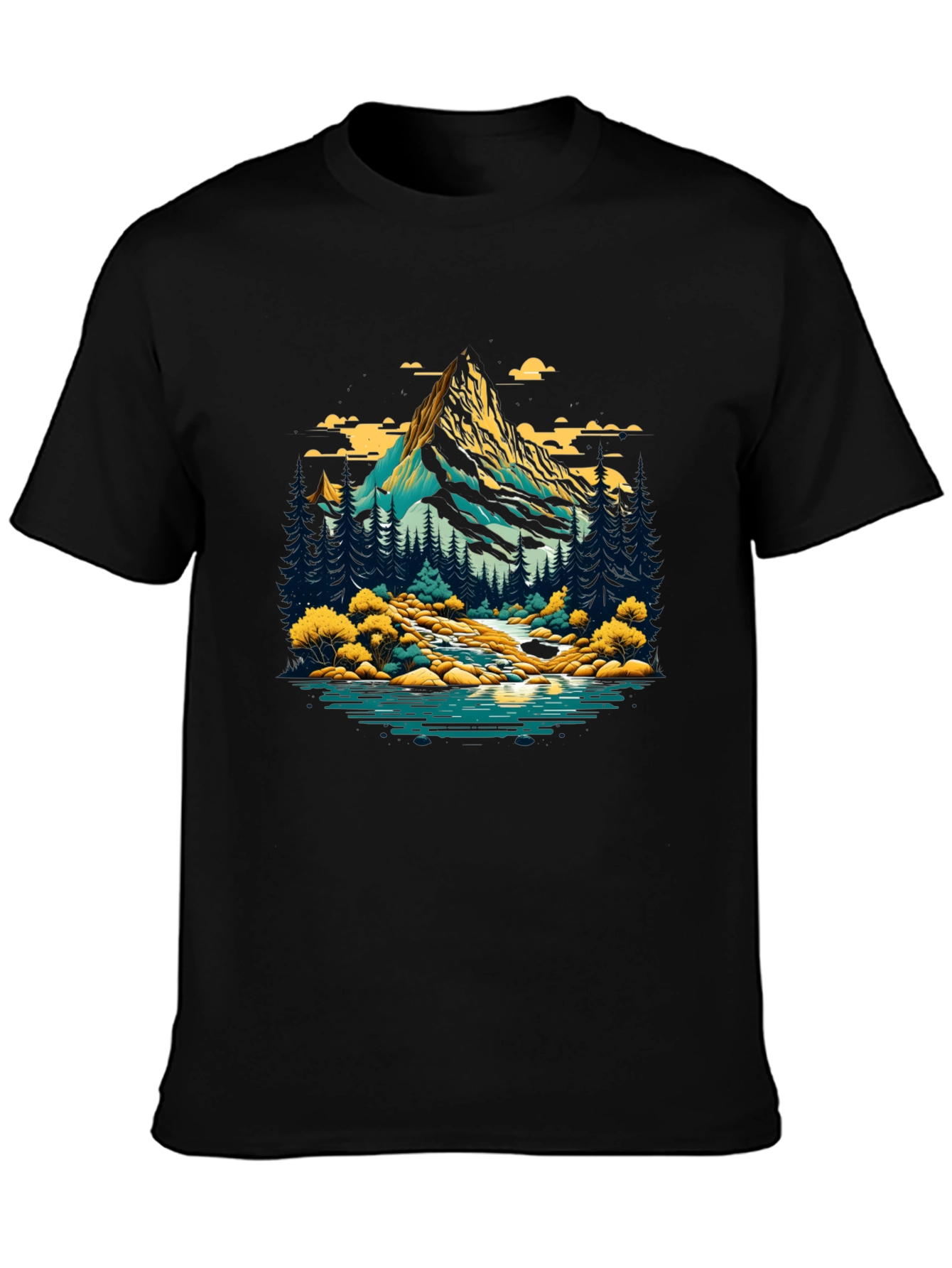 Mountain River Graphic T-Shirt