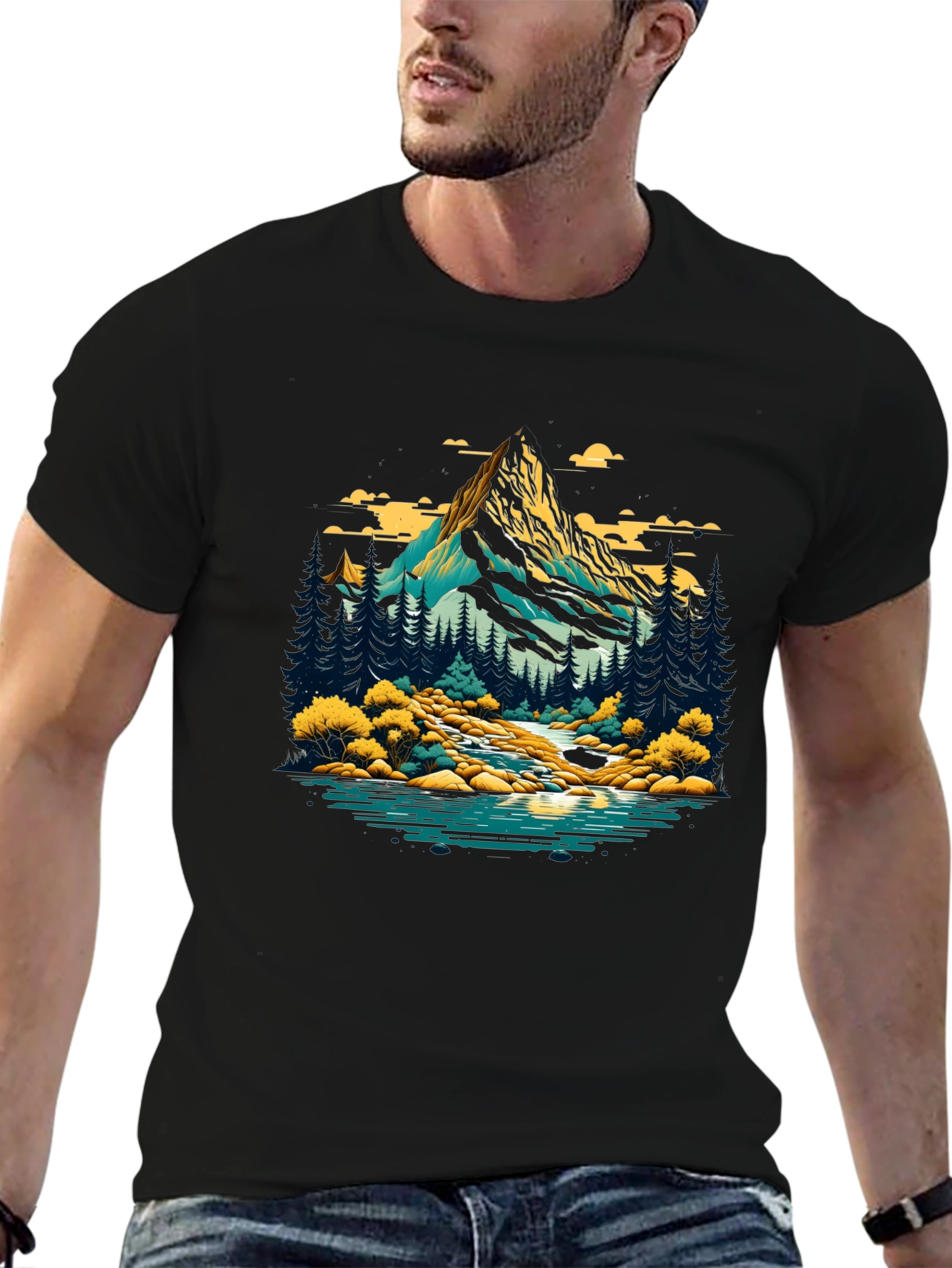 Mountain River Graphic T-Shirt