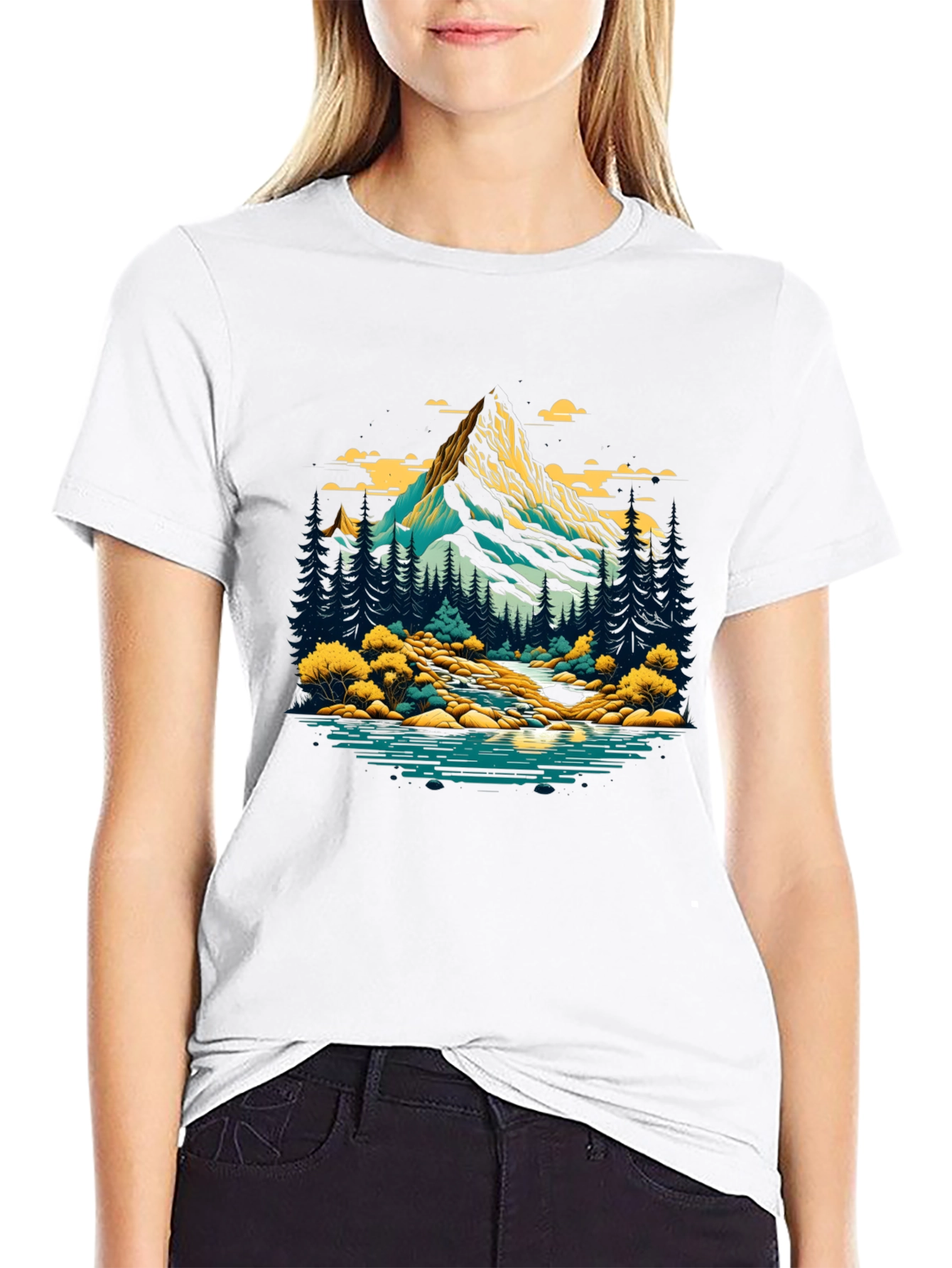 Mountain River Graphic T-Shirt