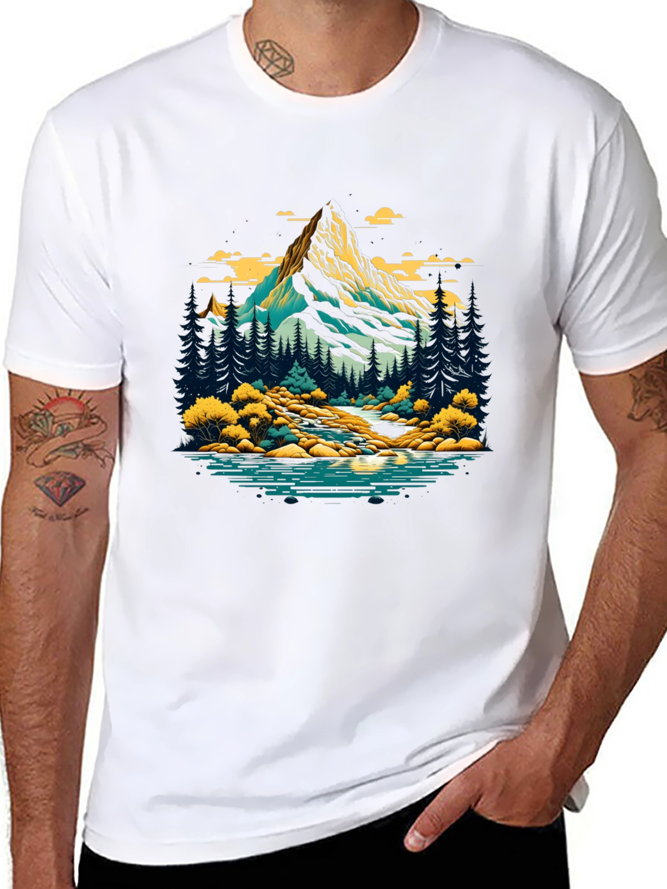 Mountain River Graphic T-Shirt