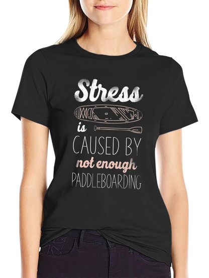Stress Paddleboarding T-Shirt - Black Graphic Tee