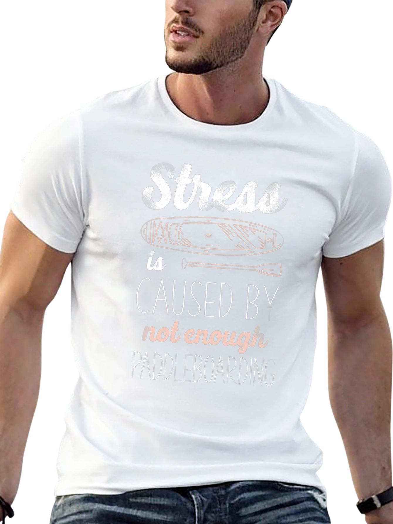 Stress Paddleboarding T-Shirt - Black Graphic Tee